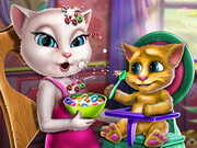 Free Online Games,Angela is a mommy. She has a very cute baby Ginger. She needs to feed Ginger breakfast every morning, but how does she do it when the kitten gets upset so easily? Warm up the milk and mix it with cereals. Then keep Ginger happy while Angela feeds him. Don`t let the cereals get cold! Make sure water, love and toys are plentiful. Good luck!