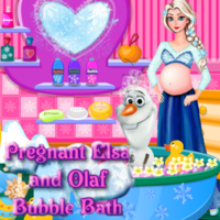 Pregnant Elsa and Olaf Bubble Bath