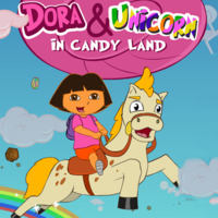 Dora & Unicorn In Candy Land