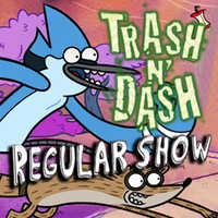 Trash N' Dash Regular Show,Trash N 'Dash Regular Show to jedna z gier Dash, w które możesz grać na UGameZone.com za darmo. Zbierz wszystkie śmieci z parku! Trash and Dash dają ci kontrolę nad Mordecai i Rigby z Regular Show. Twoim zadaniem jest zbieranie zaśmieconego papieru, zmiażdżonych puszek i na wpół zjedzonych jabłek. Zrzucaj śmierdzące bomby, aby rozbić kosiarki i uniknąć przyłapania!