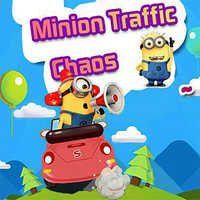 Minion Traffic Chaos,Minion działa teraz jako policja drogowa i musi kontrolować pojazdy, aby uniknąć kolizji z innymi samochodami. Kliknij samochód, aby go zatrzymać, i kliknij ponownie, aby wznowić go.