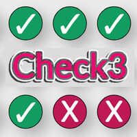 Check 3,チェック3は、UGameZone.comで無料でプレイできるロジックゲームの1つです。すべての行とすべての列に3つのチェックマークを付けます。チェックマークを互いに隣り合ったり、上に配置したりすることはできません。ヒント：チェックマークが含まれていない可能性がある位置に十字を付けます。